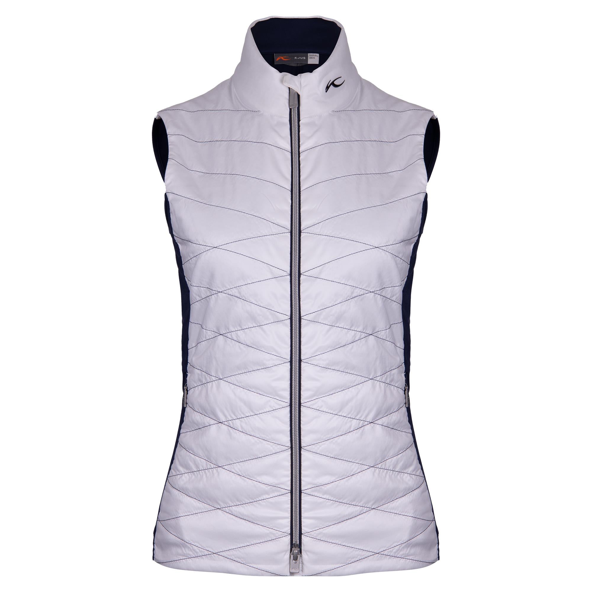 KJUS Retention Ladies Insulated Golf Vest White/Atlanta Blue